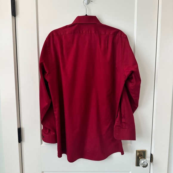Van Heusen Burgandy/Deep Red Regular Fit Button Down Shirt - Picture 2 of 2